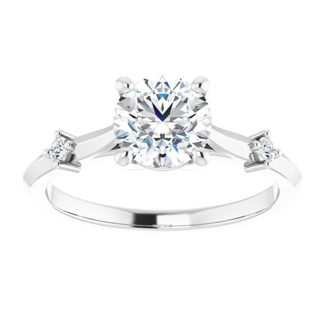 solitaire engagement ring with petite accent stones