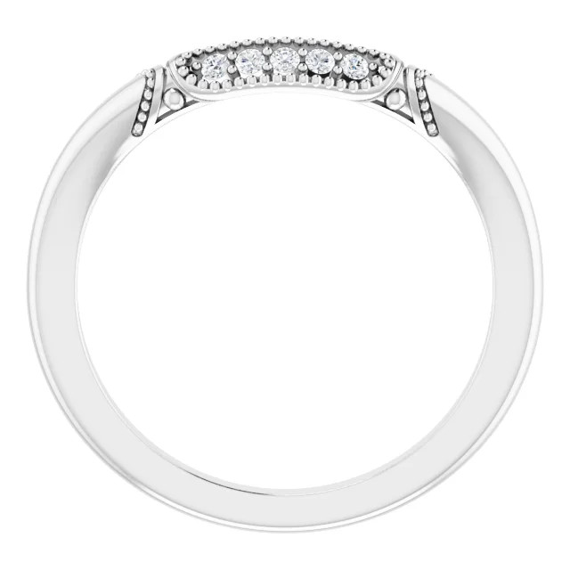 Nadine Vintage-Inspired Curved Diamond Wedding Ring (1/10 TCW)