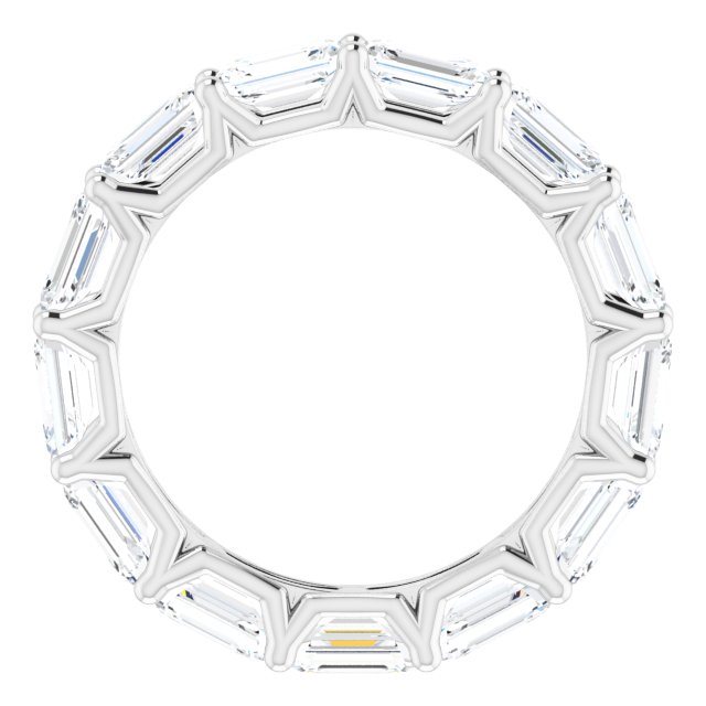 14K gold east-west emerald cut moissanite eternity ring