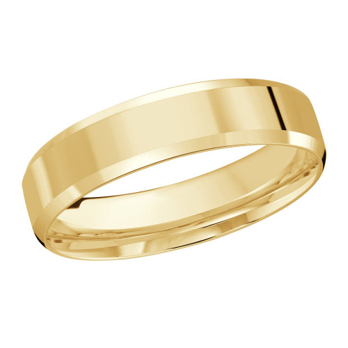 Windsor 14K Yellow Gold Slanted Edge Wedding Ring