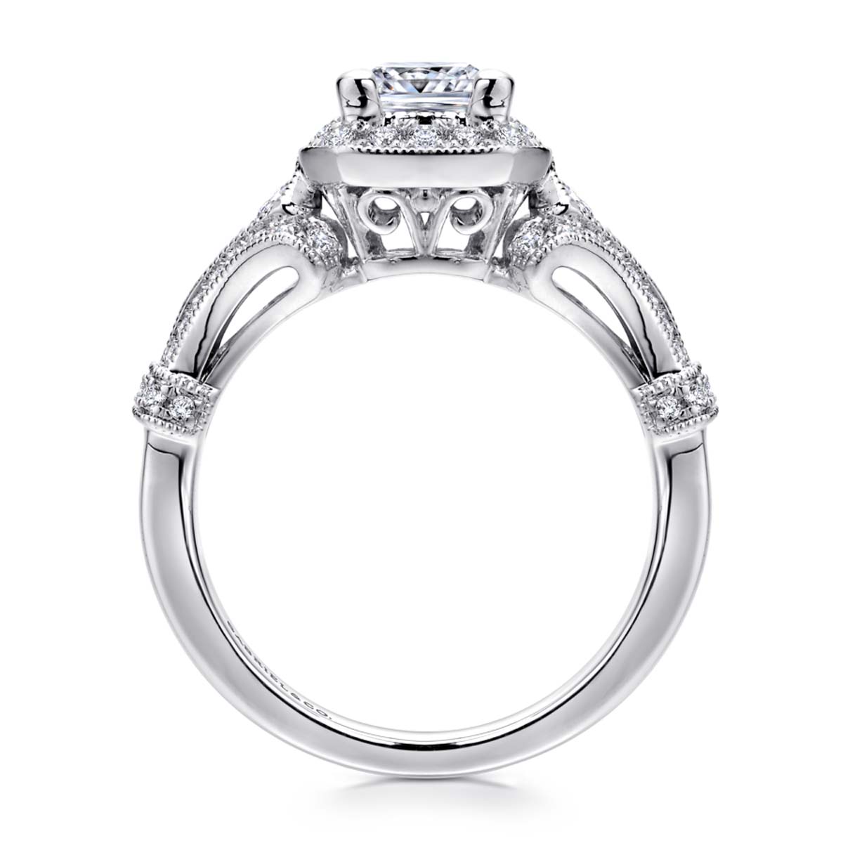 Delilah 14K White Gold Princess Moissanite Halo Engagement Ring (7/8 TCW)