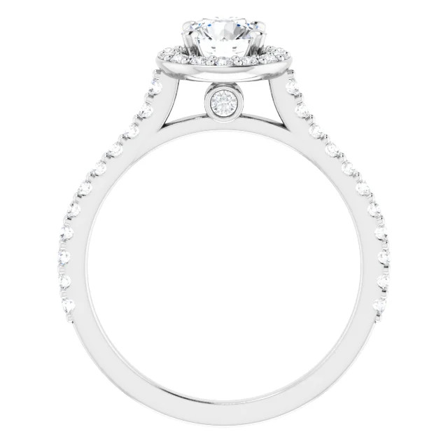 Melanie 18K White Gold Round Moissanite Halo Engagement Ring (1 TCW)