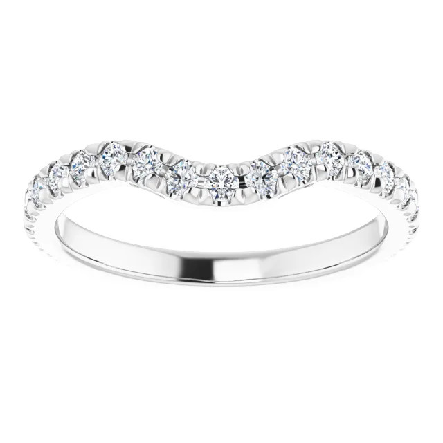 Simone Curved Pave Diamond Wedding Ring (1/2 TCW)