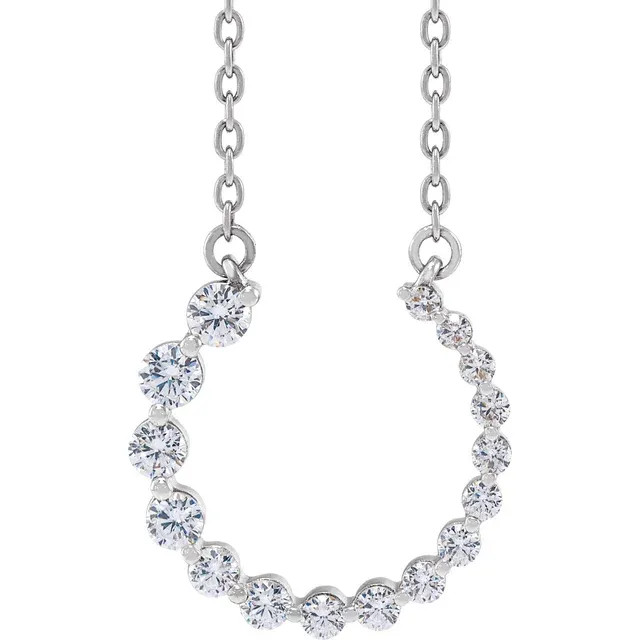 Hillary 14K Gold Graduated Lab Grown Diamond Pendant Necklace (3/8 TCW)