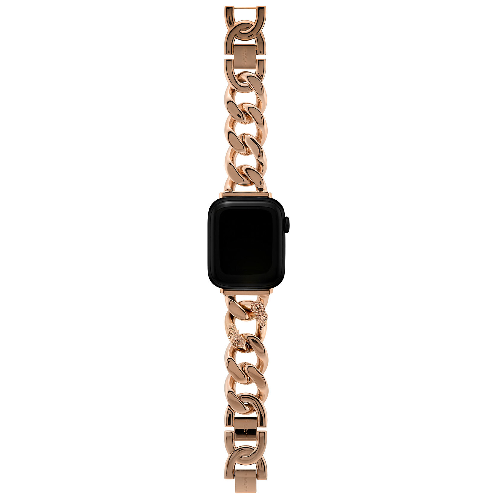 Olivia Burton Rose Gold Floral Link Smart Watch Bracelet Strap