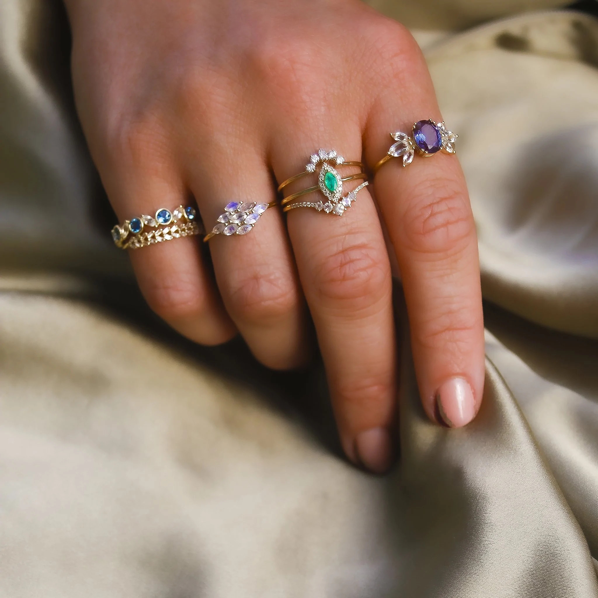 La Kaiser Arabella 10K Yellow Gold Alexandrite & White Topaz Ring