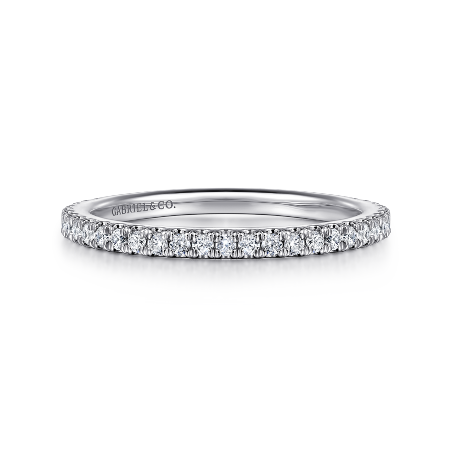 Rainah Straight Pave Diamond Wedding Ring (1/3 TCW)