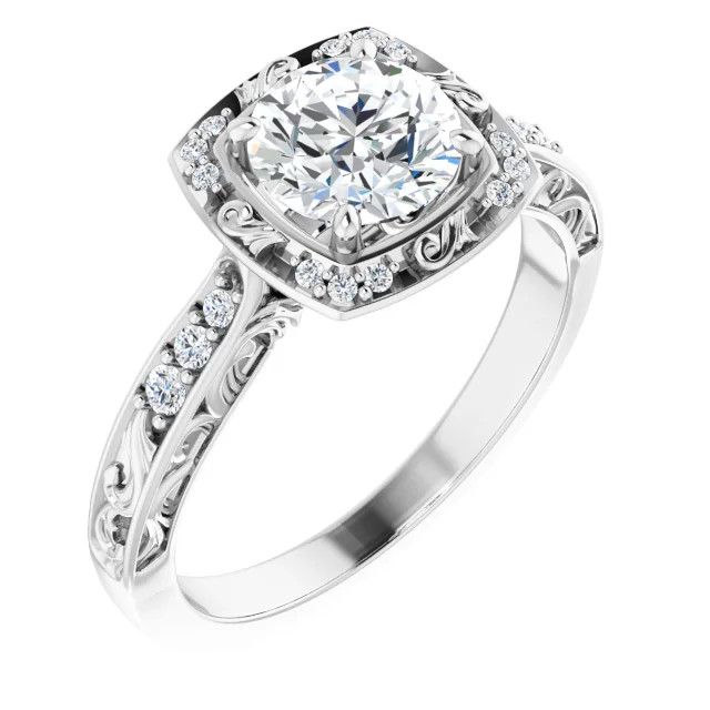 Dorothy Vintage-Inspired Halo Preset Engagement Ring