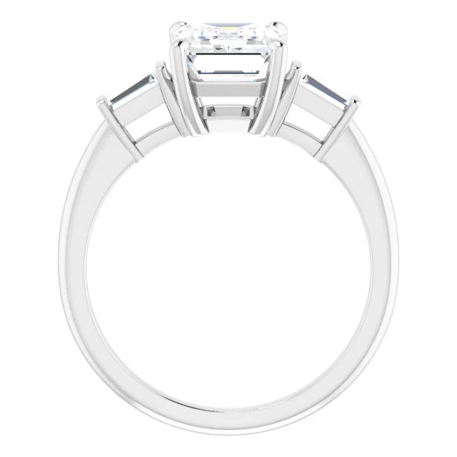 Delaney Emerald Moissanite Three Stone Preset Engagement Ring (2 3/4 CT DEW)