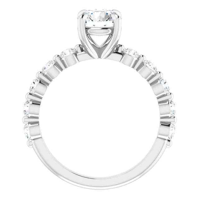 Bridgitte Round Moissanite Single Prong Bubble Preset Engagement Ring (1 5/8 CT DEW)