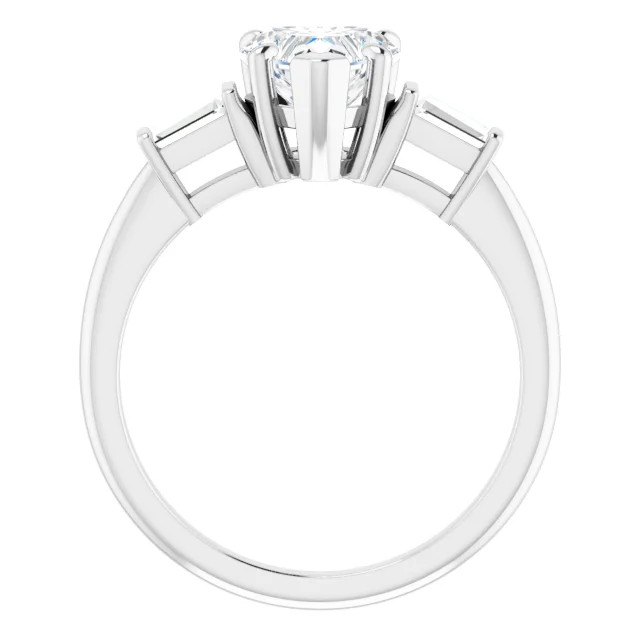 Delaney Heart Moissanite Three Stone Preset Engagement Ring (1 2/5 CT DEW)