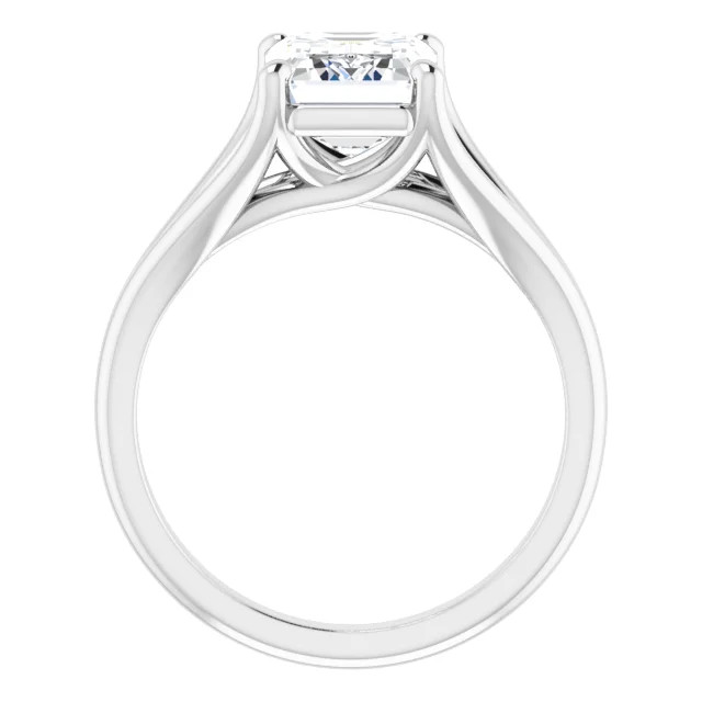 Agatha Emerald Moissanite Split Shank Preset Engagement Ring (2 1/2 CT DEW)