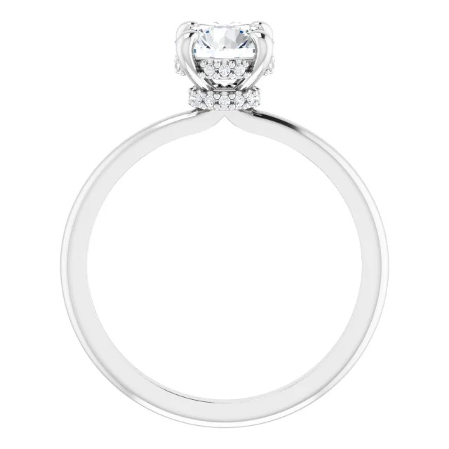 Danica Round Moissanite Hidden Halo Solitaire Preset Engagement Ring (1 TCW)