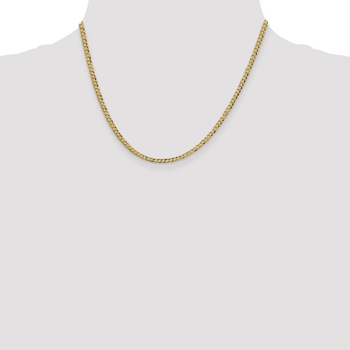 14K yellow gold curb chain necklace