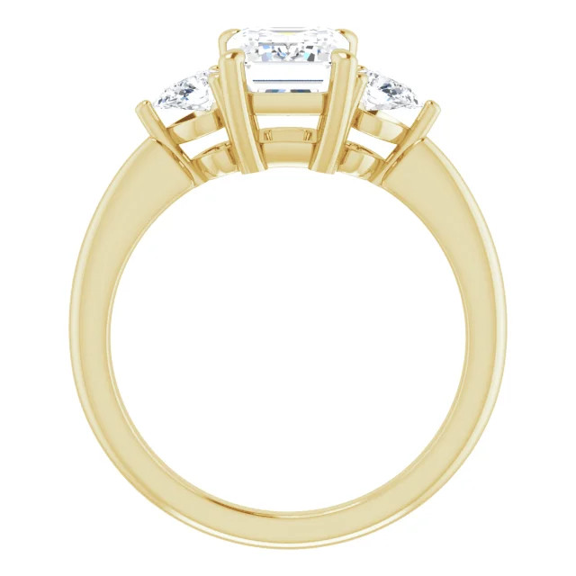 Kiana 14K Yellow Gold Emerald Moissanite Three Stone Engagement Ring (2 1/5 TCW)
