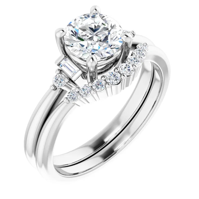 Heather Curved Pave Diamond Wedding Ring (1/6 TCW)