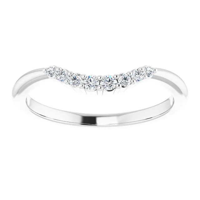 Heather Curved Pave Diamond Wedding Ring (1/6 TCW)