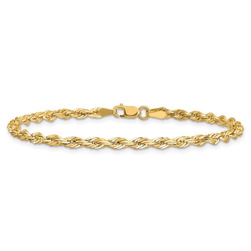 Devon 14K Yellow Gold Semi-Solid Rope Chain Bracelet