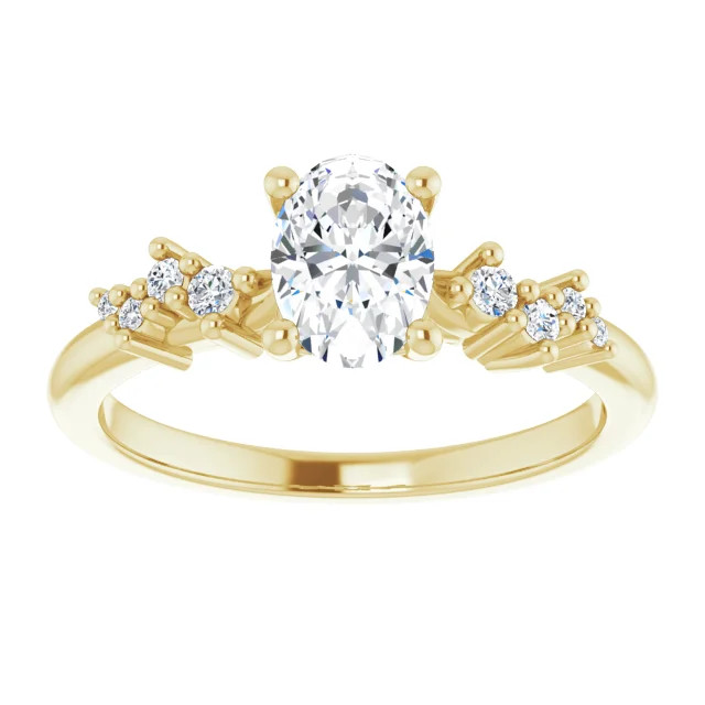 Scarlette 14K Yellow Gold Oval Moissanite Accented Bridal Set (1 1/15 TCW)