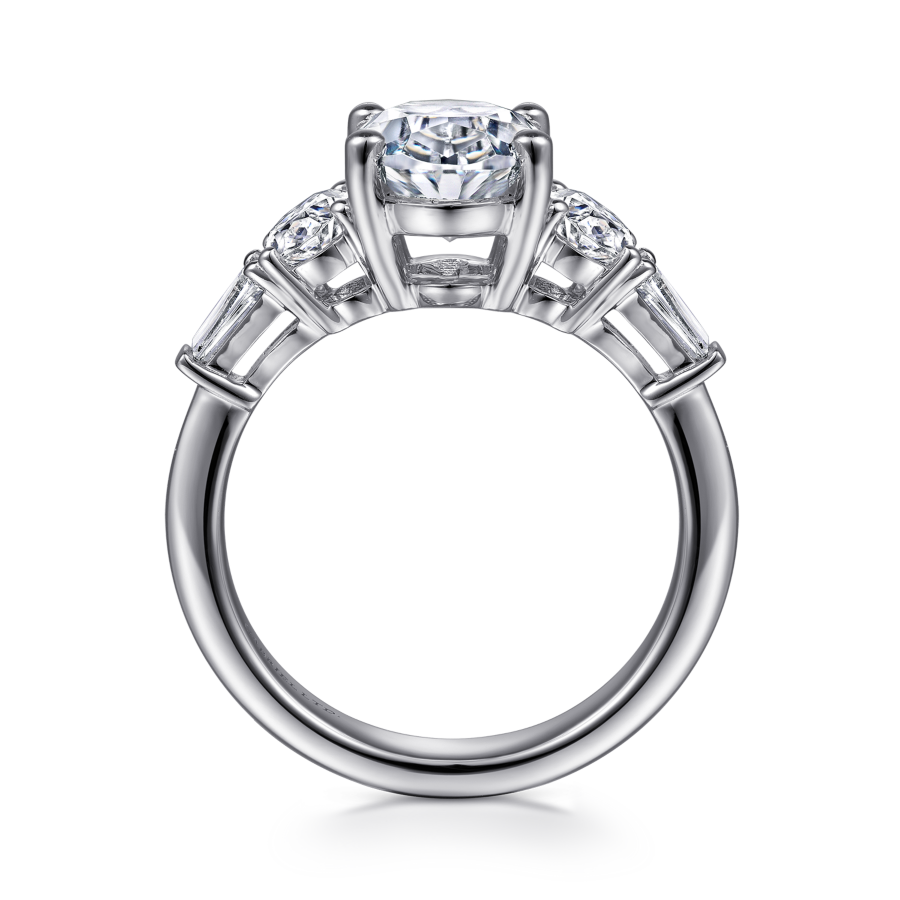 Evie Oval Moissanite Straight Hidden Halo Preset Engagement Ring (4 TCW)