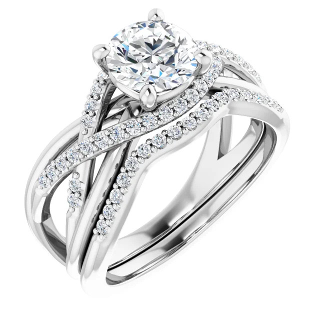 Lorelei Curved Diamond Wedding Ring (1/10 TCW)