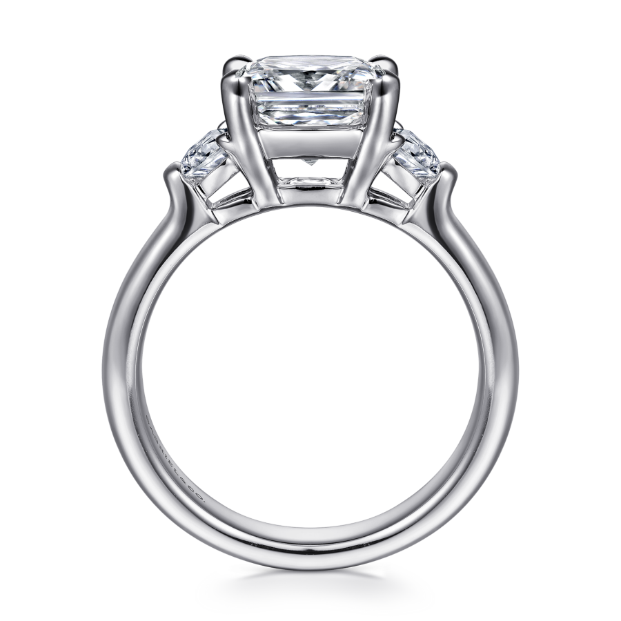 Emme Cushion Moissanite Three Stone Preset Engagement Ring (2 7/8 TCW)