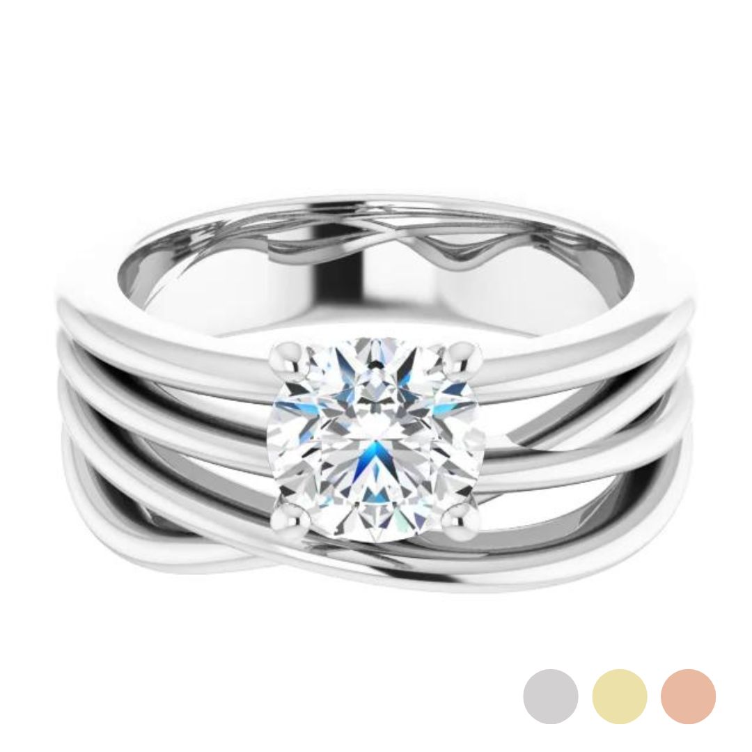 Gwen Criss Cross Solitaire Setting