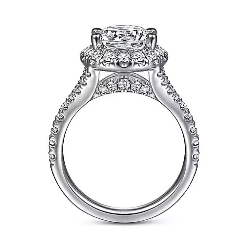 Kennedy 18K White Gold Round Moissanite Halo Engagement Ring (2 3/4 CT DEW)