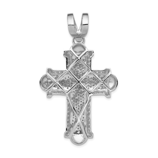 14K Gold Micro Pave Diamond Cross Pendant (7/8 TCW)