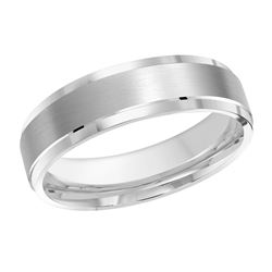 Hugo 14K Gold Satin Finish Beveled Edge Wedding Ring