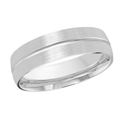 Perry 14K Gold Center Groove Satin Finish Wedding Ring