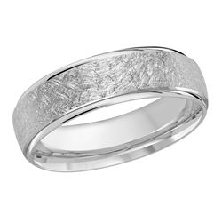 Rocco 14K Gold Wire Brush Finish Wedding Ring