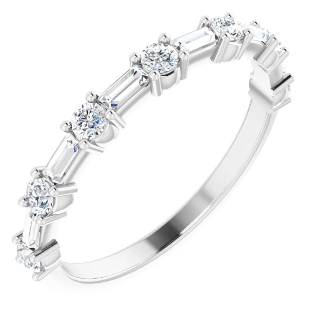 Suzanne Round & Baguette Diamond Anniversary Ring (5/8 TCW)