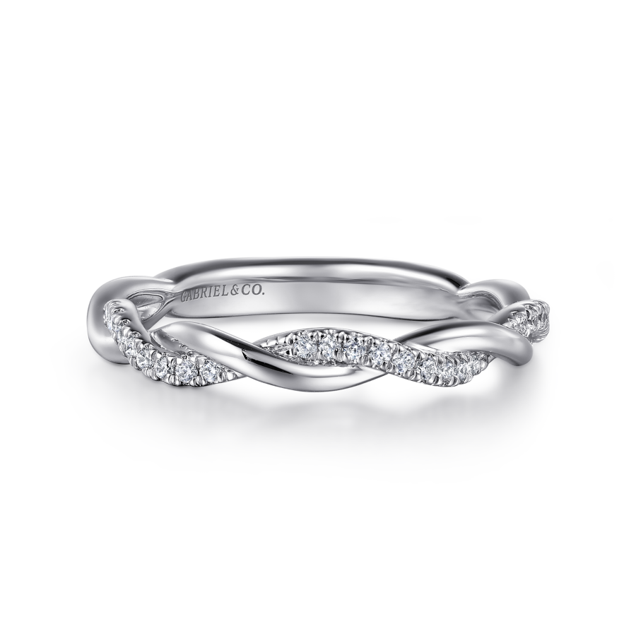 Ama Twisted Diamond Wedding Ring (1/8 TCW)