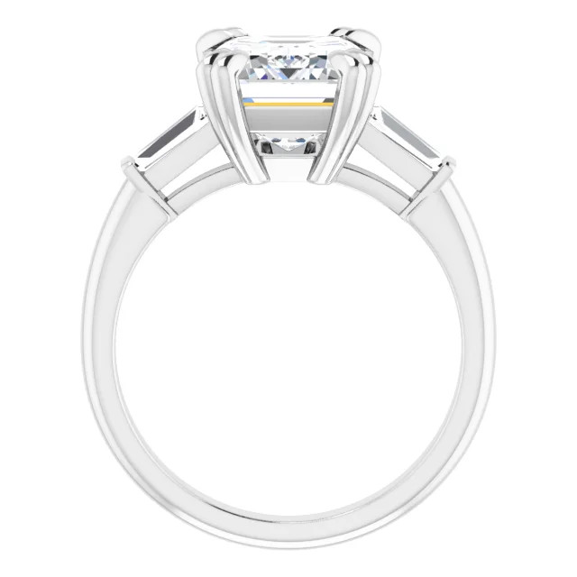 Nikki Emerald Moissanite Three Stone Preset Engagement Ring (3 7/8 CT DEW)