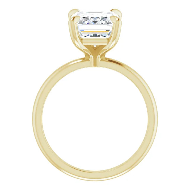 Alexa 14K Yellow Gold Radiant Moissanite Solitaire Engagement Ring (4 CT DEW)
