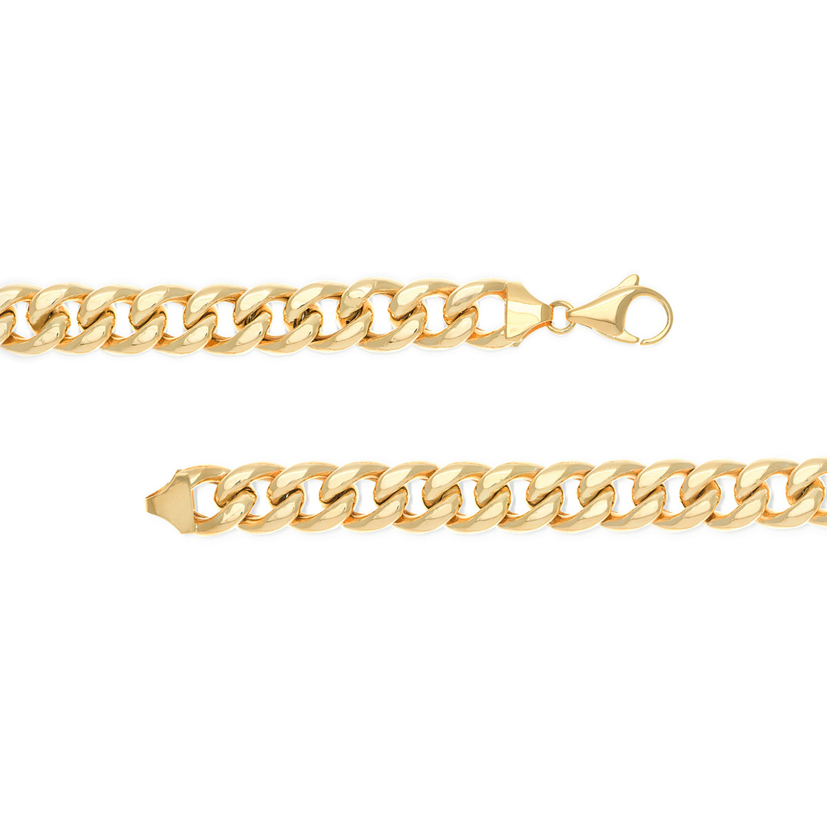 10.5MM 14K Yellow Gold Light Miami Cuban Chain Bracelet