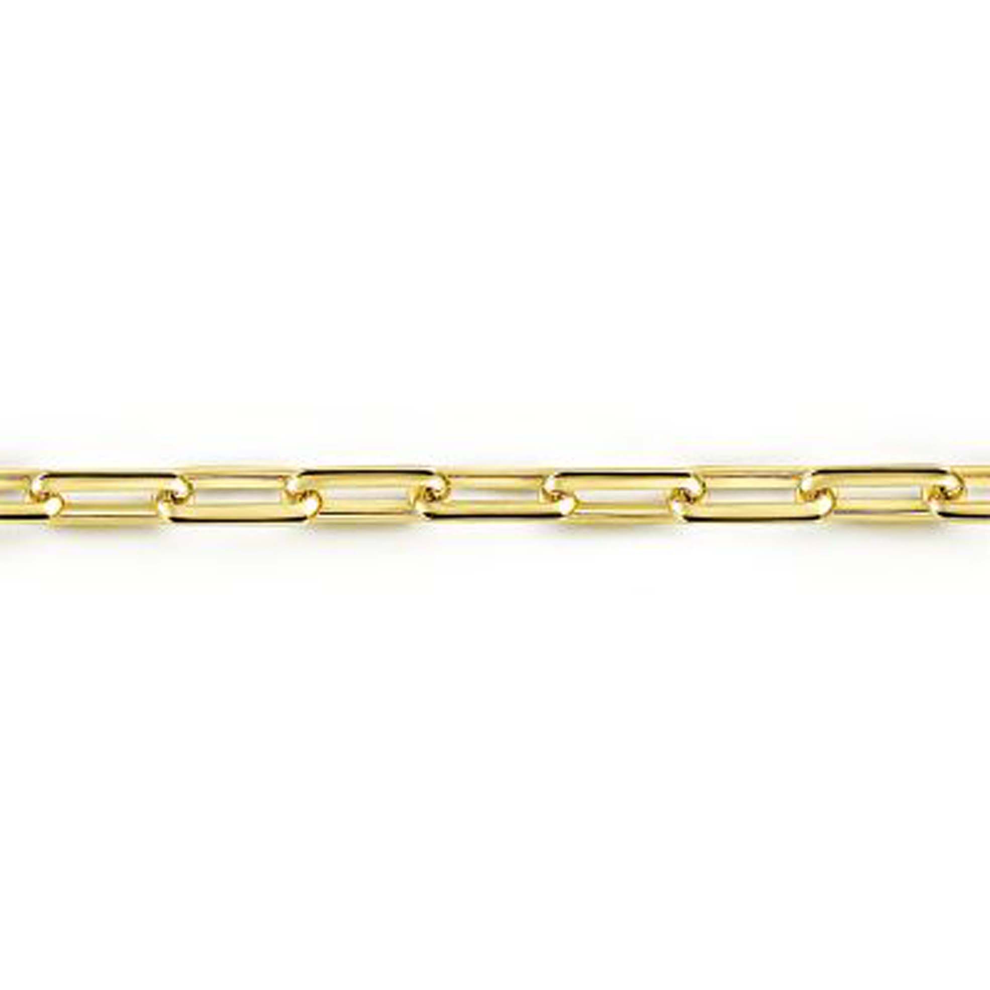 7.75MM 14K Yellow Gold Elongated Chain Bracelet