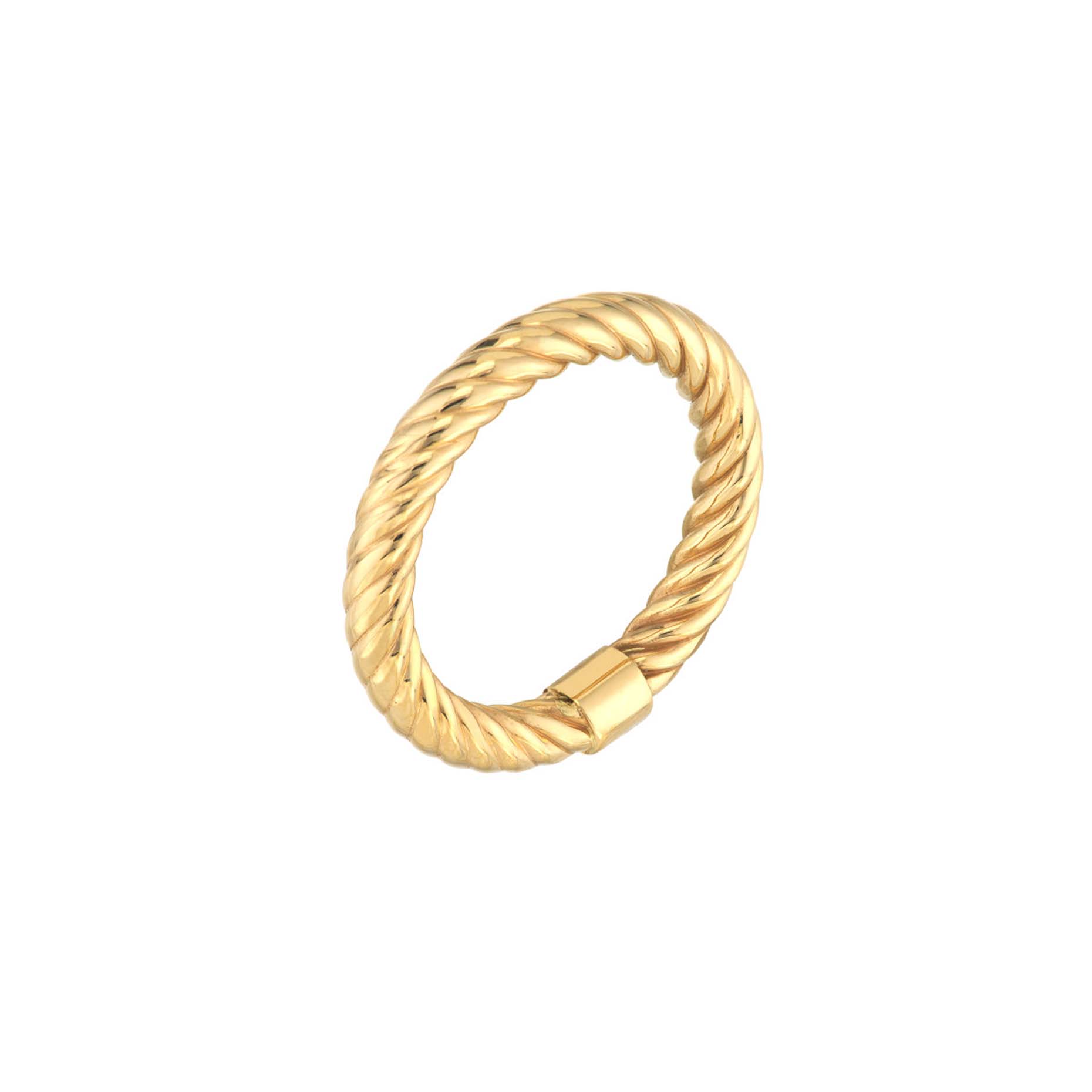 Lilia 14K Yellow Gold Twisted Rope Tube Ring