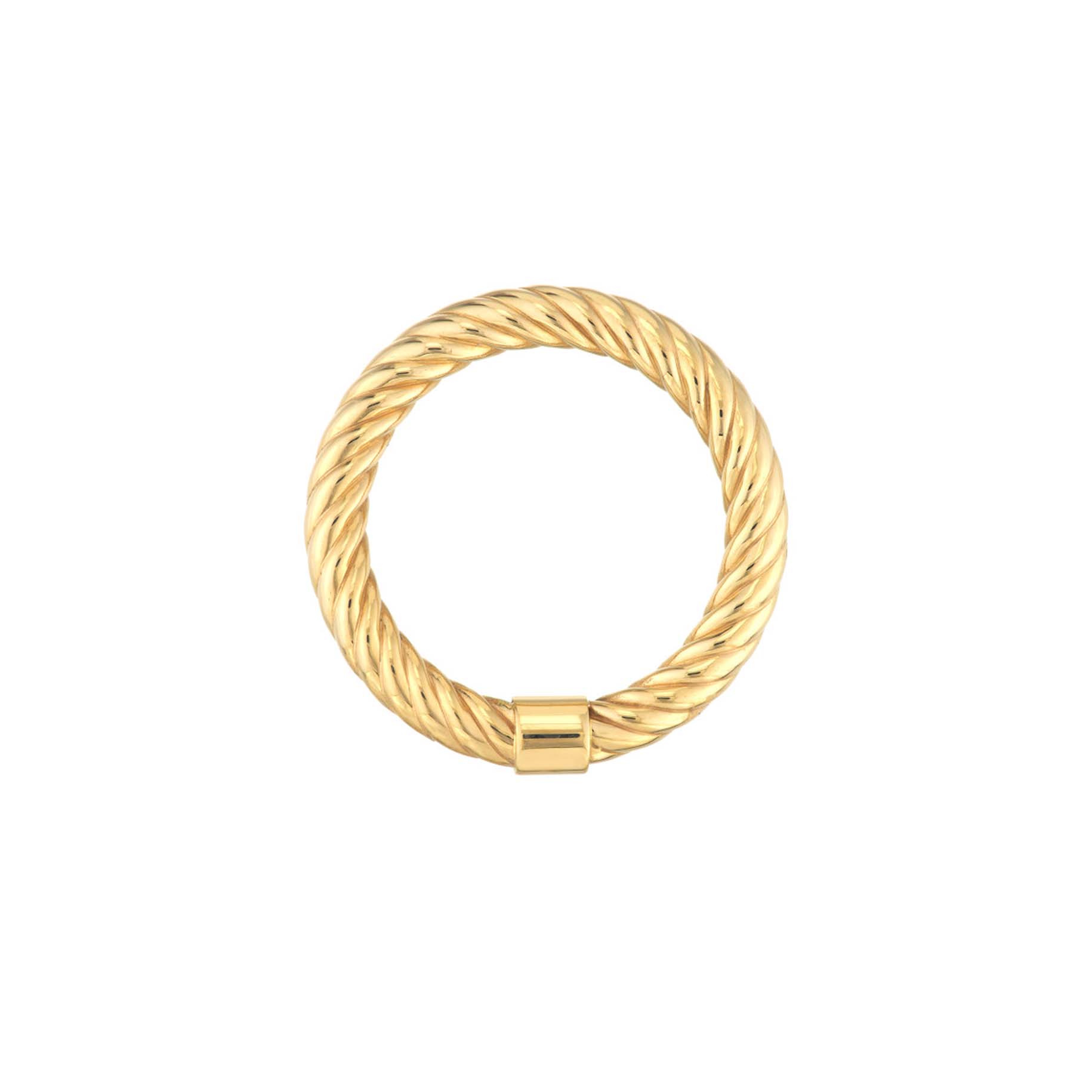 Lilia 14K Yellow Gold Twisted Rope Tube Ring