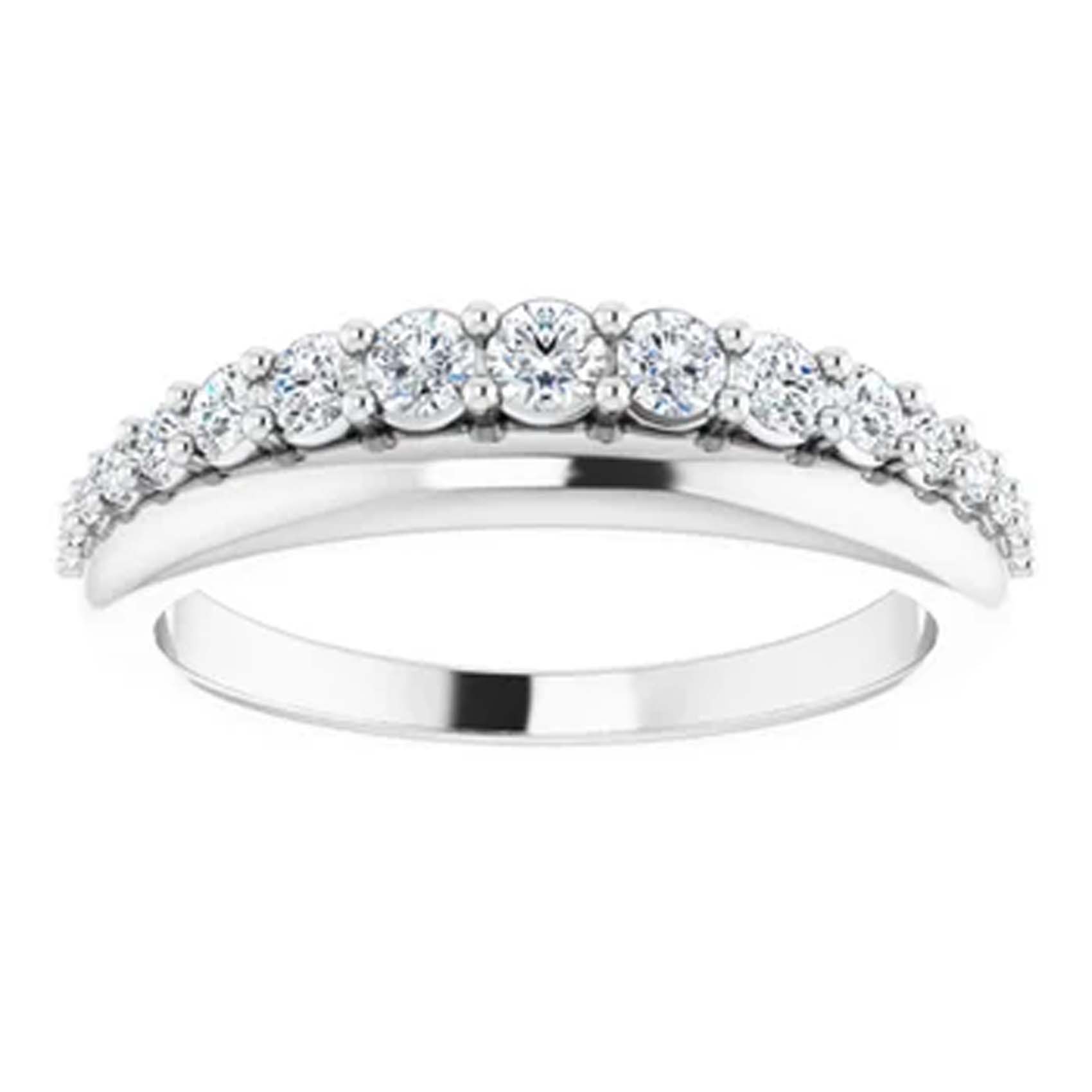 Adina Round Diamond Double Band Anniversary Ring  (3/8 TCW)