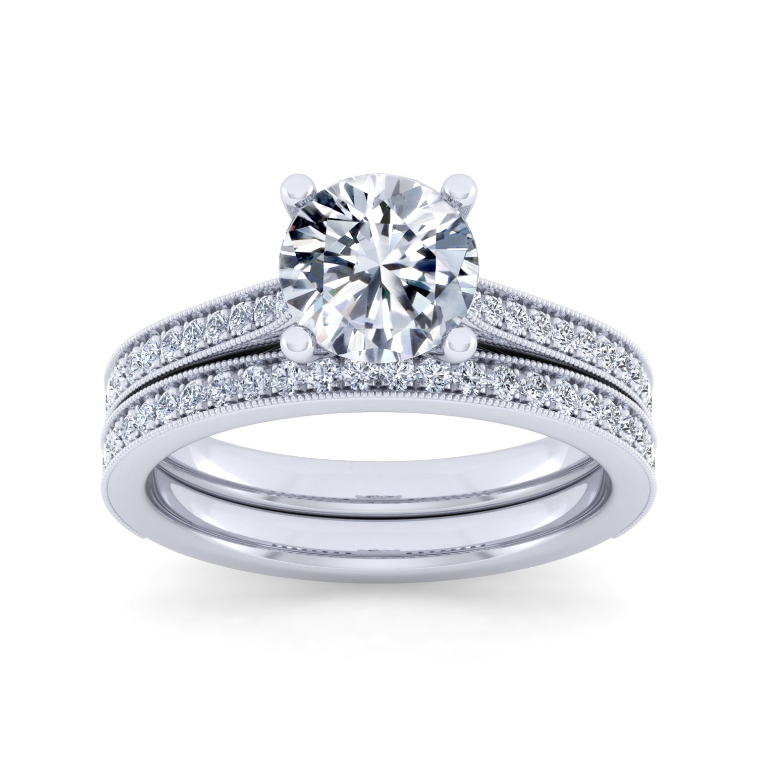 Jennifer Straight Pave Diamond Wedding Ring (1/4 TCW)