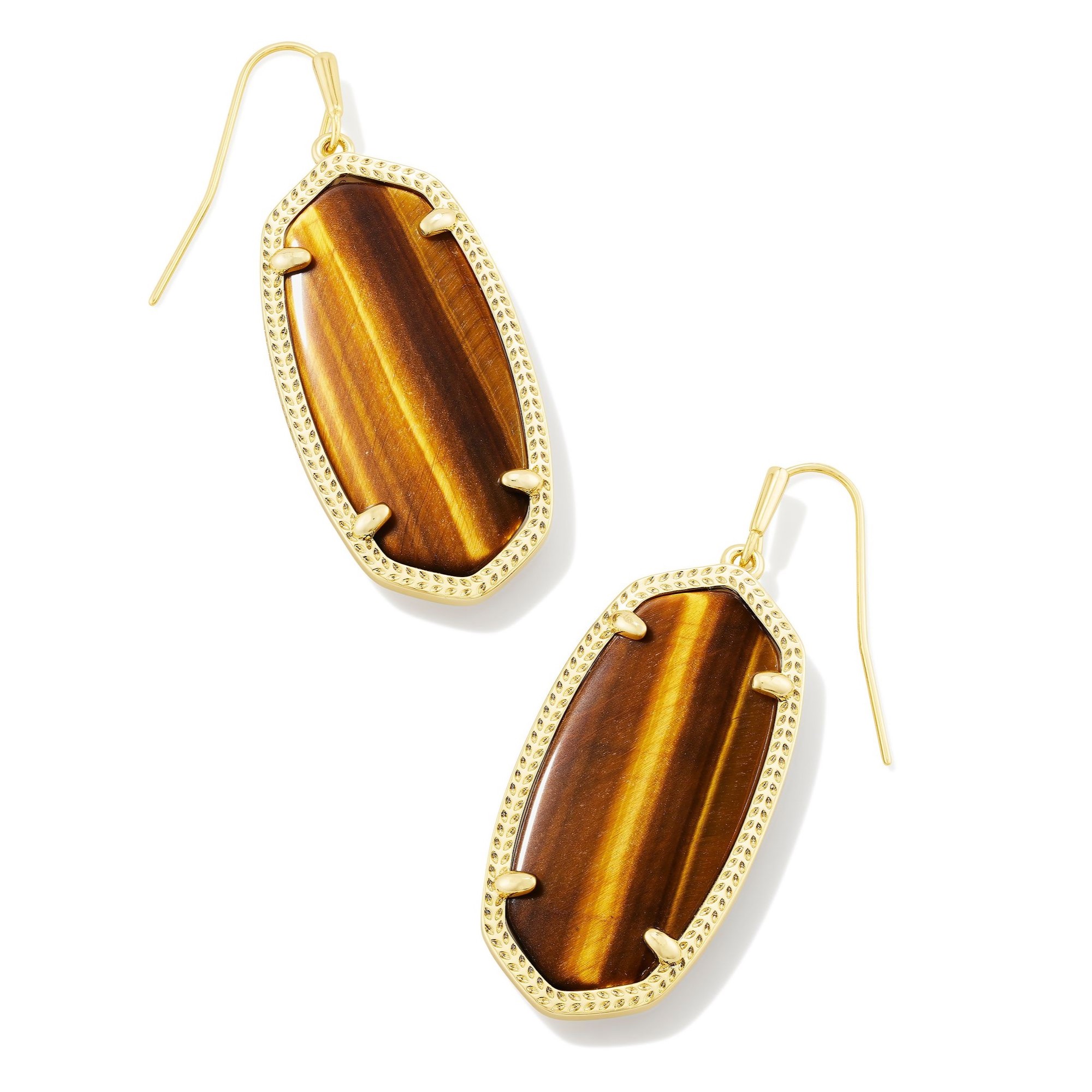 Kendra Scott Elle Drop Earrings in Brown Tiger's Eye