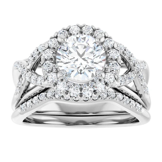 Theresa Curved Diamond Wedding Ring (1/10 TCW)