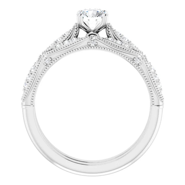 Vivienne Round Lab Grown Diamond Vintage-Inspired Bridal Set (2/3 TCW)
