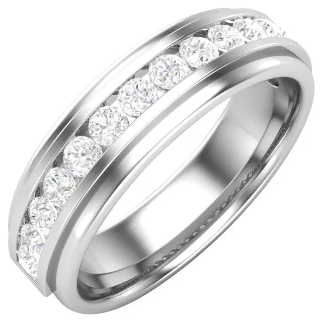 Flynn 14K Gold Channel Set Lab Grown Diamond Wedding Ring (1/2 TCW)