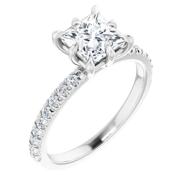 Anita 8-Prong Princess Moissanite Straight Engagement Ring (1 1/2 CT DEW)