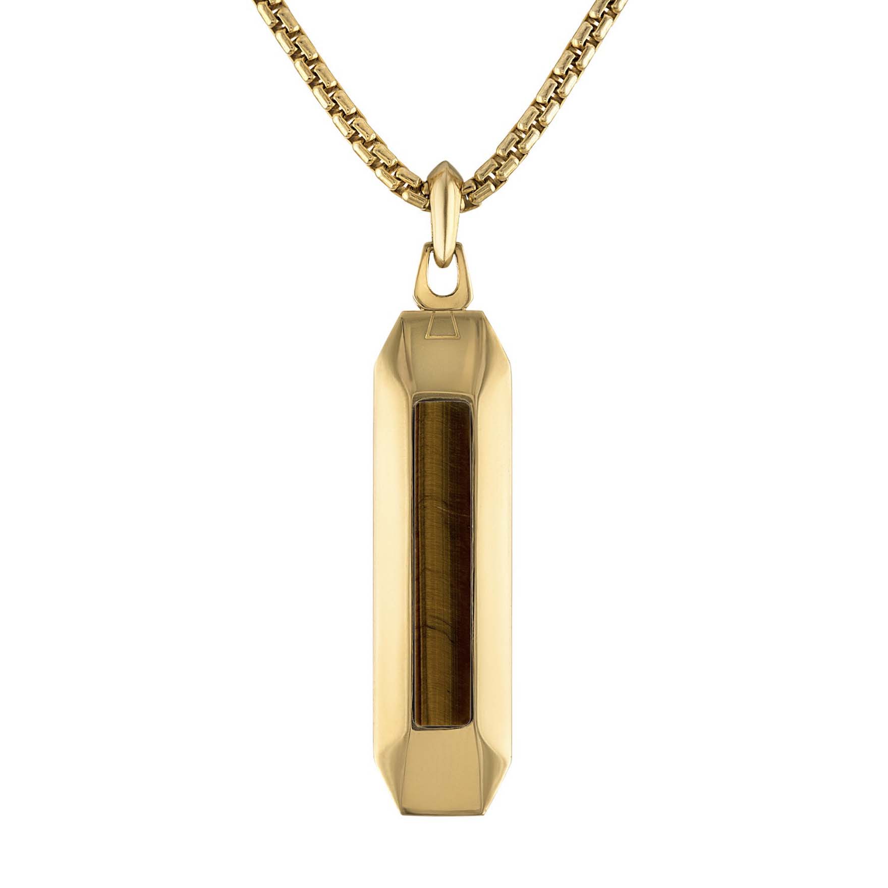 Bulova Gold-Tone Tigers Eye Pendant Necklace