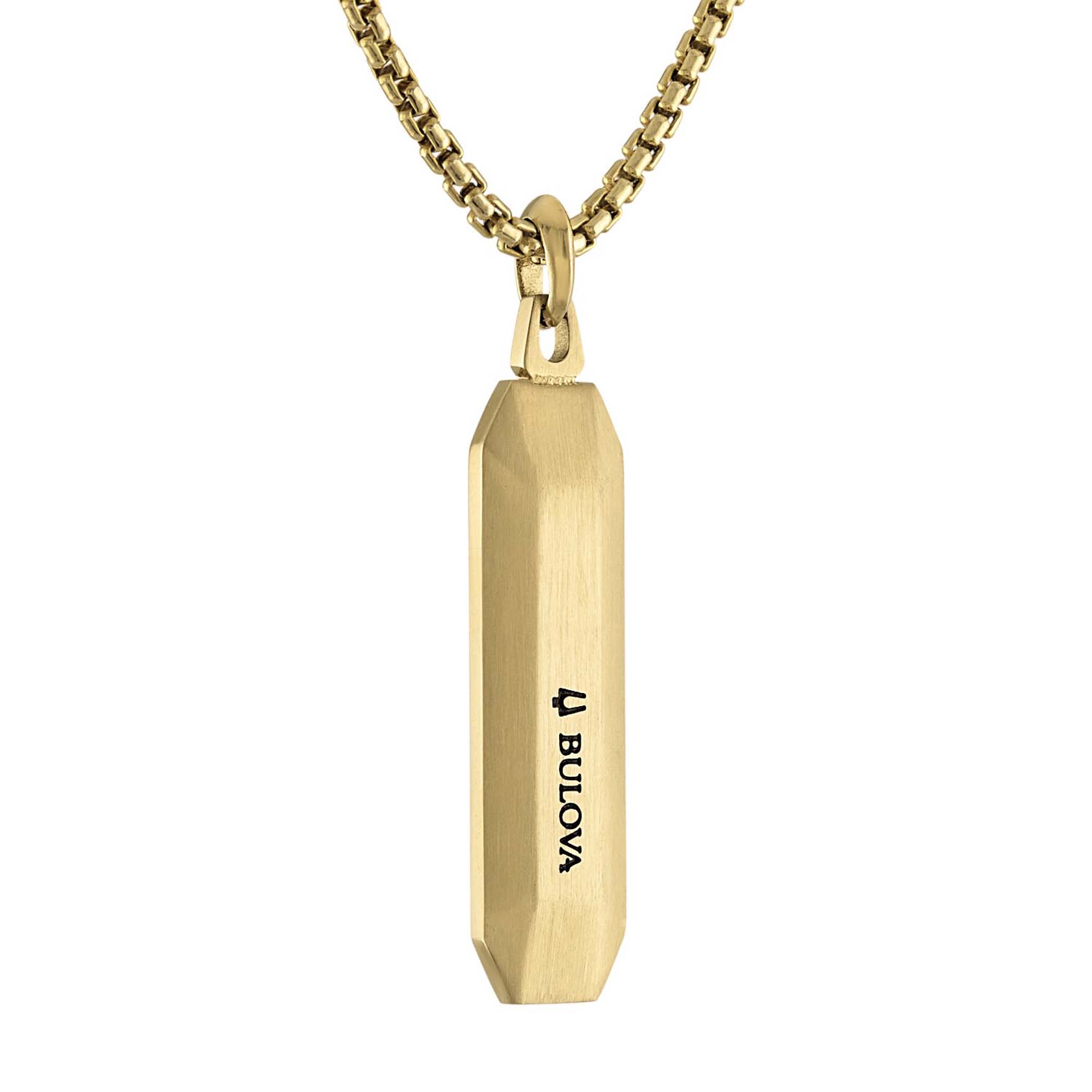Bulova Gold-Tone Tigers Eye Pendant Necklace