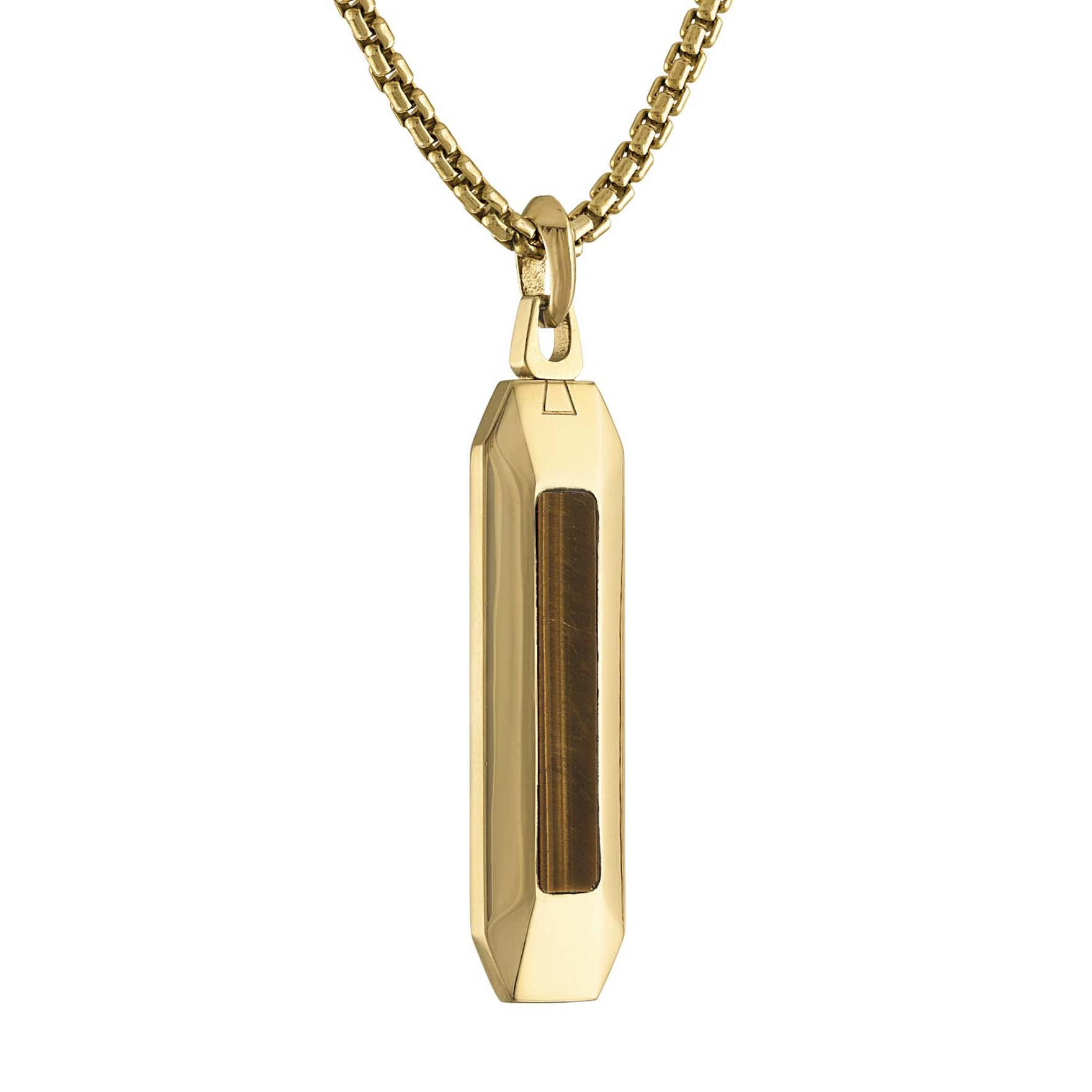 Bulova Gold-Tone Tigers Eye Pendant Necklace